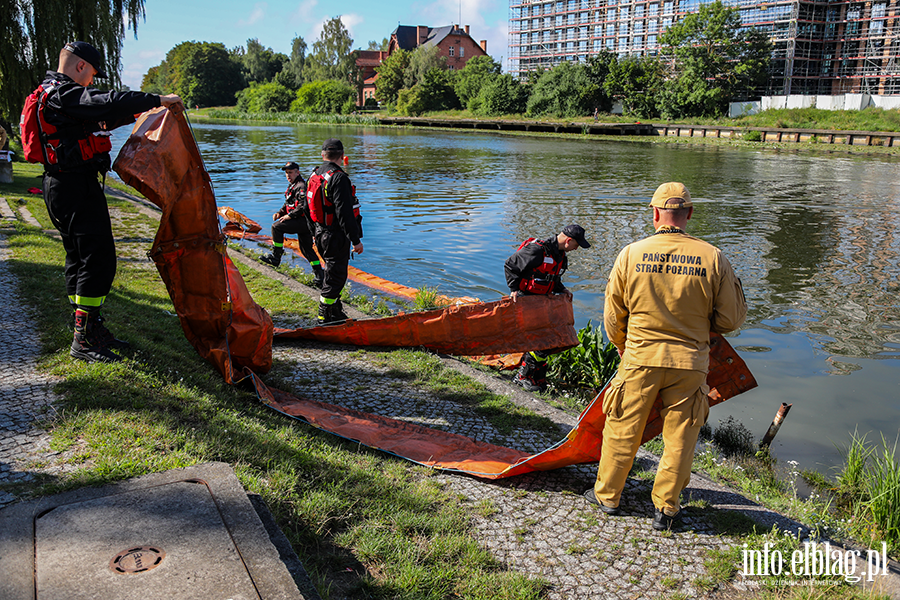 Akcja wydobycia dwóch aut z rzeki Elbląg. Policja chce ustalić właścicieli pojazdów, fot. 10