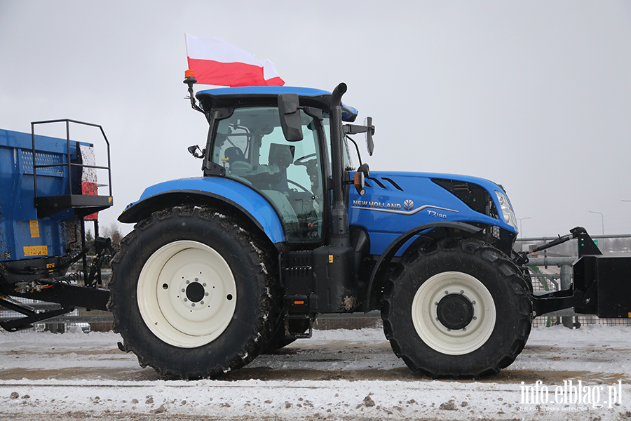 Traktory na wiaduktach nad S7. Protest rolnik�w w Elbl�gu, fot. 7