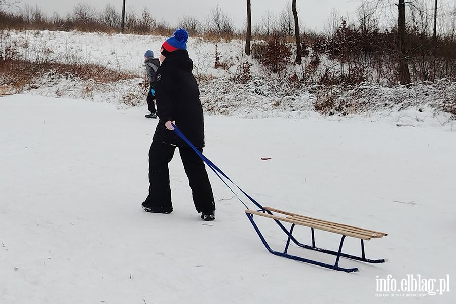 Elbl��anie korzystaj� ze �niegu na g�rze Chrobrego, fot. 8