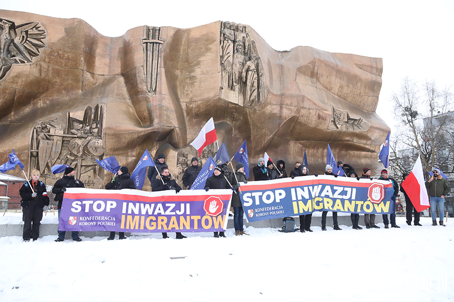 Marsz Stop inwazji imigrant�w przeszed� ulicami Elbl�ga, fot. 3