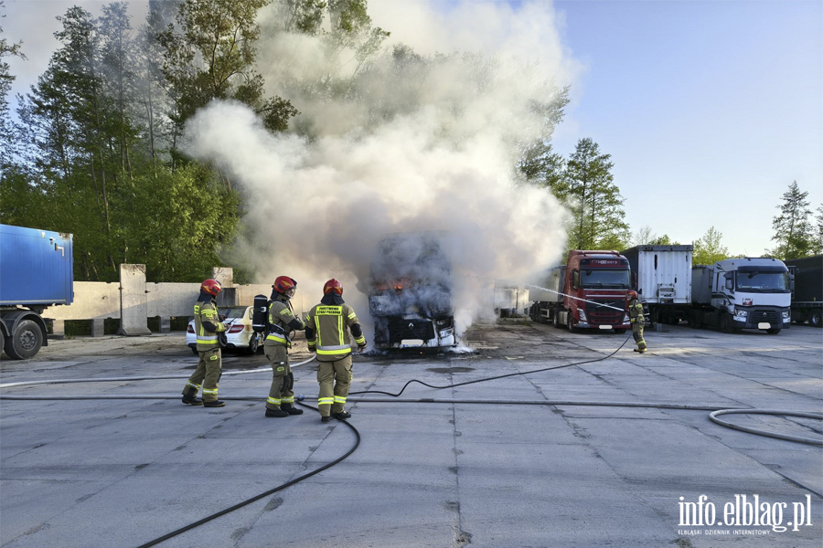 Po�ar pojazdu ci�arowego – Braniewo , fot. 6
