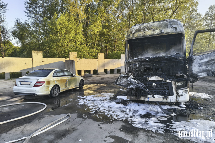 Po�ar pojazdu ci�arowego – Braniewo , fot. 7