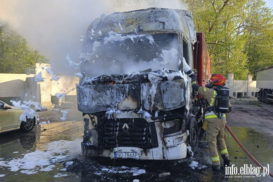 Po�ar pojazdu ci�arowego – Braniewo , fot. 16