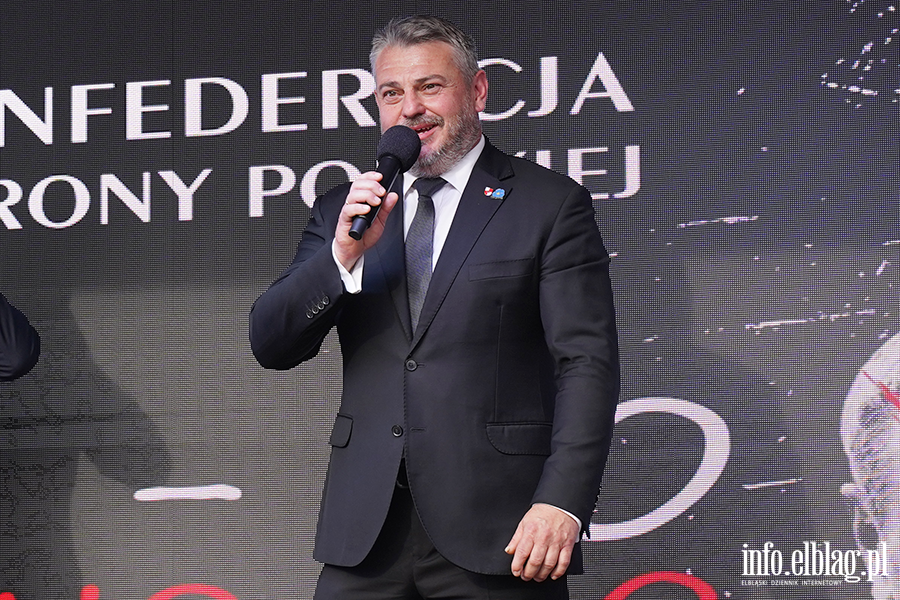 Grzegorz Braun i marsz Polska za Pokojem w Elbl�gu, fot. 74