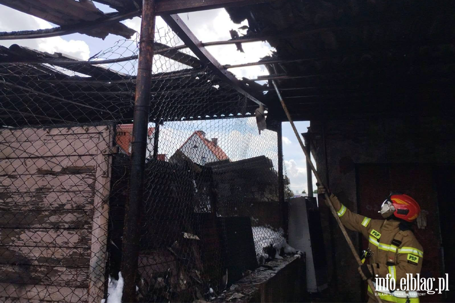 Po�ar pomieszczenia gospodarczego – Braniewo , fot. 1