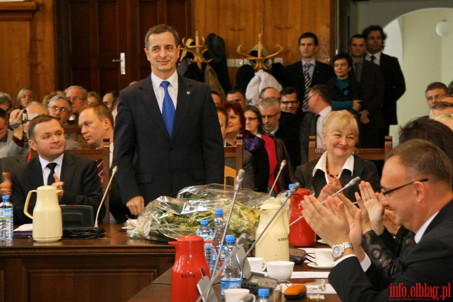 Wybr przewodniczcego Rady Miejskiej oraz zaprzysienie Grzegorza Nowaczyka na prezydenta Elblga, fot. 16