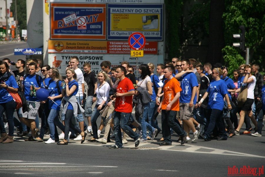 Juwenalia Elblskie 2011 - przemarsz studentw ulicami Elblga, fot. 14