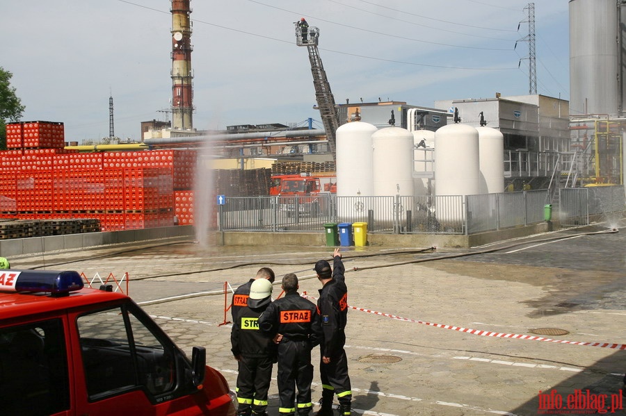 wiczenie straackie na wypadek rozszczelnienia instalacji amoniakalnej w elblskim Browarze, fot. 2