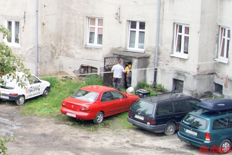 Skutki niedzielnej ulewy nad Elblgiem - okolice ulicy Browarnej, fot. 12