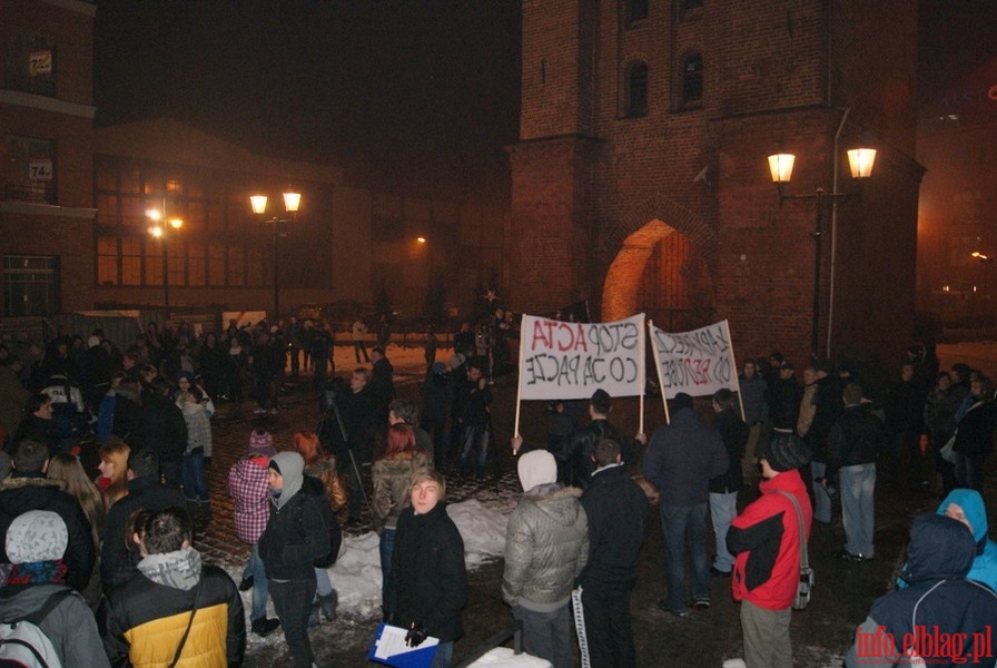 Manifest elblan przed Bram Targow w sprawie dokumentu ACTA, fot. 2