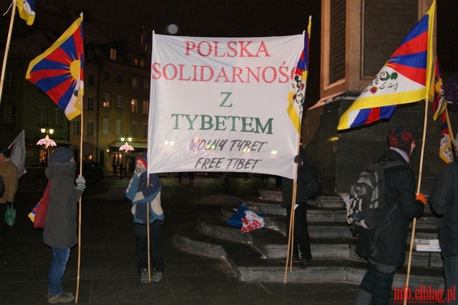 Manifestacja w Warszawie w obronie Tybetu, fot. 1