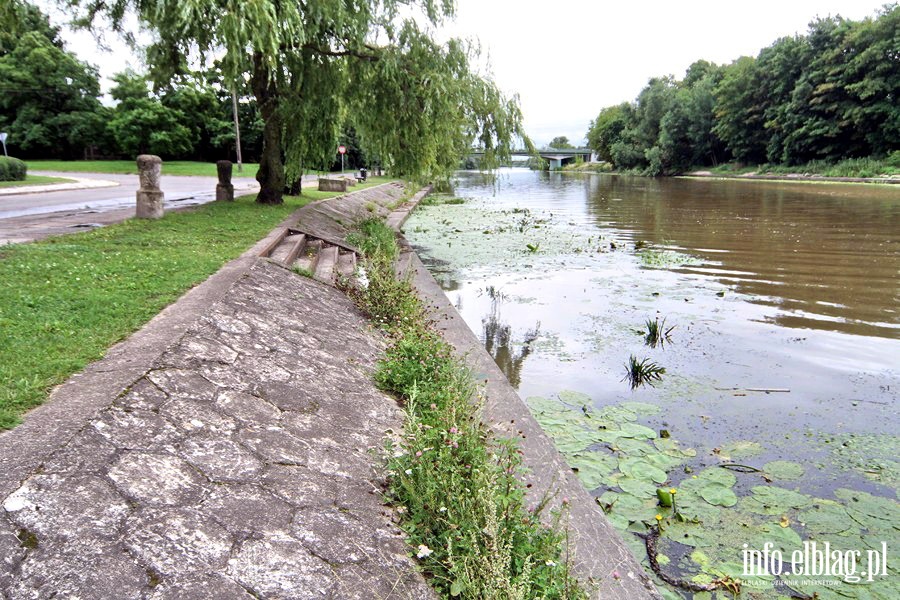 Bulwar Zygmunta Augusta - niewyremontowana cz prawego brzegu rzeki Elblg, fot. 4