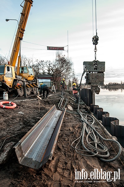 Prace przy Campingu 61 - przebudowa systemu przeciwpowodziowego rzeki Elblg, fot. 4