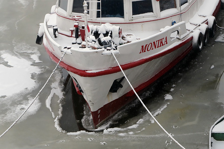 Statek Monika na rzece Elblg