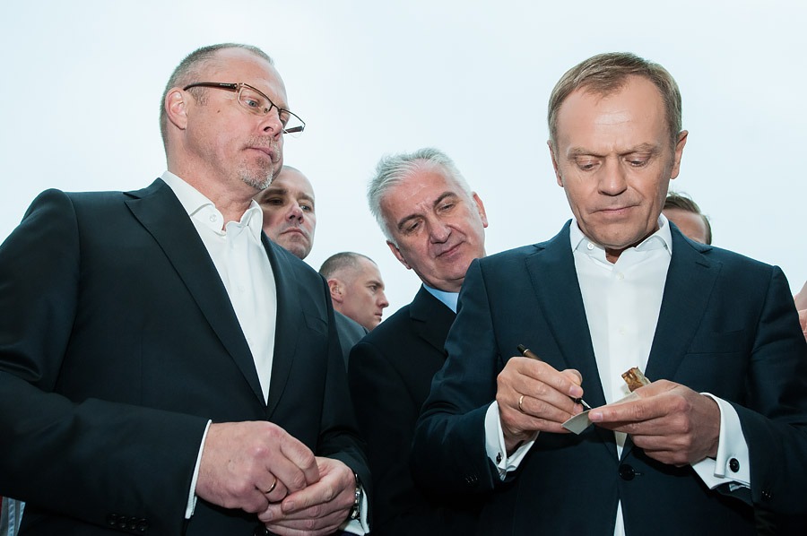 Donald Tusk podczas wizyty w Elblgu