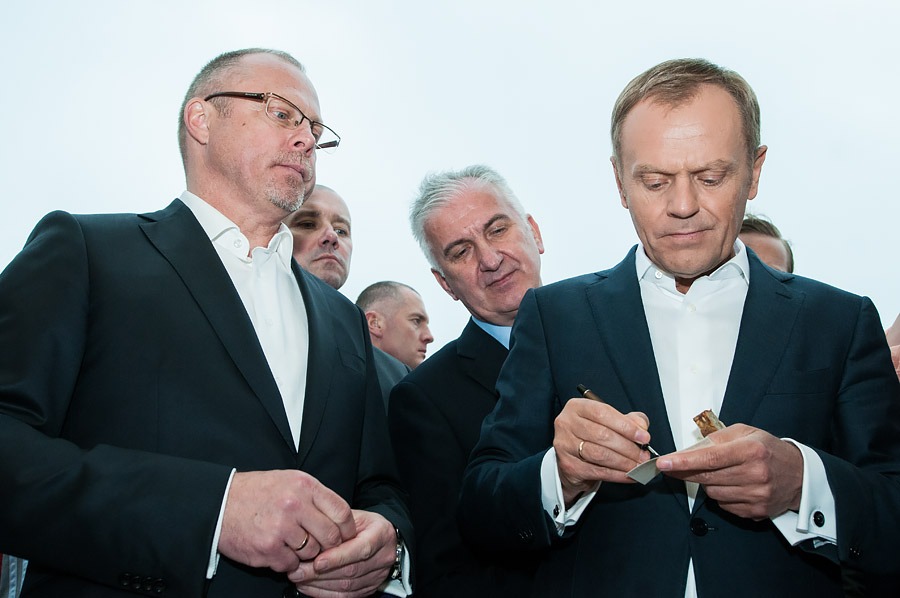 Donald Tusk podczas wizyty w Elblągu