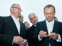 Donald Tusk podczas wizyty w Elblgu