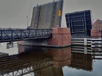 Most zwodzony na rzece Elblg